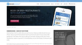DinnerBooking - now on your iPhone - DinnerBooking