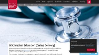 MSc Medical Education (Online Delivery) | University of South Wales