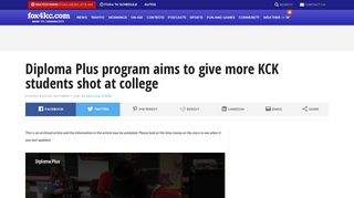 Diploma Plus program aims to give more KCK students shot at college ...