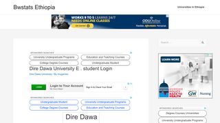 Dire Dawa University E . student Login - Bwstats Ethiopia