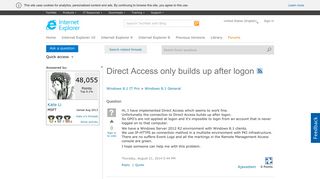Direct Access only builds up after logon - Microsoft
