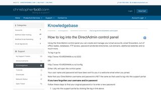 How to log into the DirectAdmin control panel - Knowledgebase ...