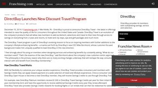 DirectBuy Launches New Discount Travel Program - Franchising.com