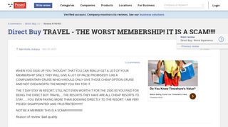 DIRECT BUY TRAVEL - THE WORST MEMBERSHIP! IT IS A SCAM ...