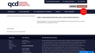 Direct Care Administrators, (DCA) Claims Administration | QCD of ...