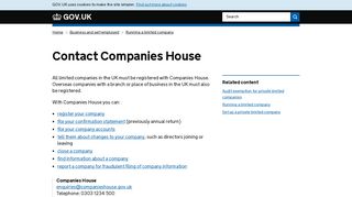 Contact Companies House - GOV.UK