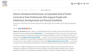 Elsevier Introduces DirectCourse, an Expanded Suite of Online ...