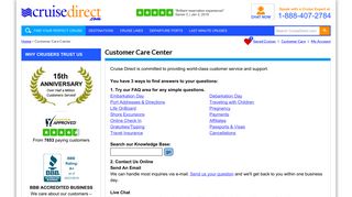 Cruise Direct | Customer Support
