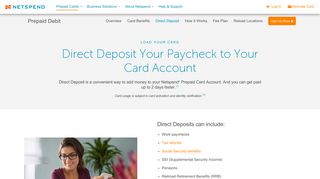 Direct Deposit Prepaid Card | Netspend Prepaid Debit Card