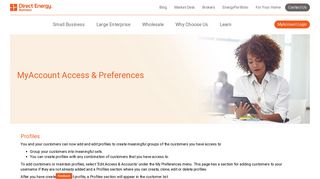 MyAccount Access and Preferences | Direct Energy Business