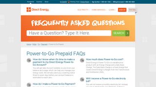 Frequently Asked Questions on Power-to-Go Prepaid ... - Direct Energy