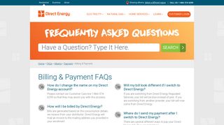 Billing & Payment | Direct Energy FAQs