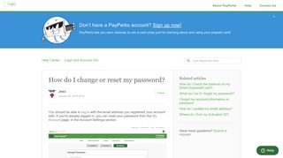 How do I change or reset my password? – Help Center