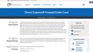 Direct Express® Prepaid Debit Card | Benefits.gov