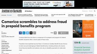 Comerica scrambles to address fraud in prepaid benefits program ...