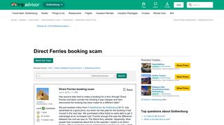 Direct Ferries booking scam - Gothenburg Forum - TripAdvisor