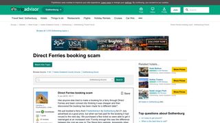 Direct Ferries booking scam - Gothenburg Message Board - TripAdvisor