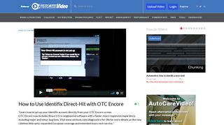 How to Use Identifix Direct-Hit with OTC Encore - AutoCareVideo