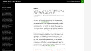 Direct Line Car Insurance Contact Numbers - Customer Service ...