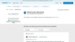 Top 50 Reviews and Complaints about Direct Loan Servicing