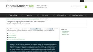 Getting Out of Default | Federal Student Aid