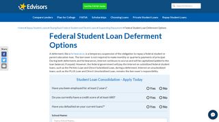 Federal Student Loan Deferment Options | Edvisors