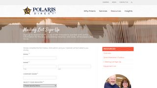 Mailing List Sign-Up | Polaris Direct