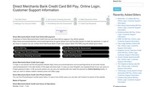 Direct Merchants Bank Credit Card Bill Pay, Online Login, Customer ...