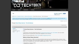 Direct Music Service - DJ TechTools Forums