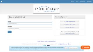Sign In - Faith Direct
