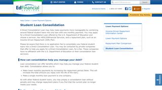 Student Loan Consolidation - Edfinancial Services