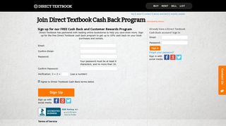 Join Direct Textbook Cash Back Program