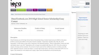 DirectTextbook.com 2018 High School Senior Scholarship Essay ...