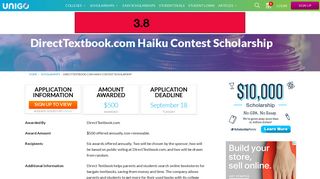 DirectTextbook.com Haiku Contest Scholarship Details - Apply Now ...