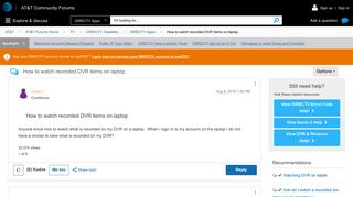 How to watch recorded DVR items on laptop - AT&T Community