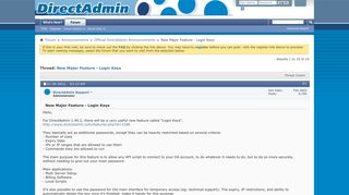 New Major Feature - Login Keys - DirectAdmin Forums
