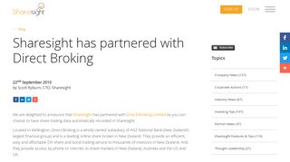 Sharesight has partnered with Direct Broking | Sharesight
