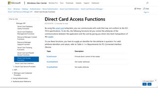 Direct Card Access Functions - Windows applications | Microsoft Docs