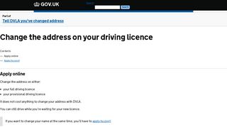 Change the address on your driving licence - GOV.UK