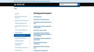 Driving and transport - GOV.UK