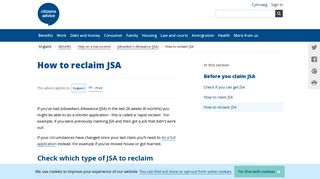How to reclaim JSA - Citizens Advice