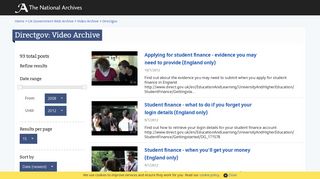 Directgov | Video Archive - UK Government Web Archive
