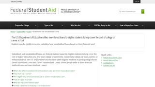 Subsidized and Unsubsidized Loans | Federal Student Aid