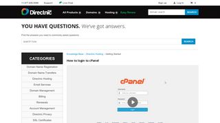 How to login to cPanel | Knowledge Article | Directnic