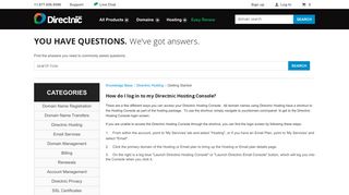 How do I log in to my Directnic Hosting Console? | Knowledge Article ...
