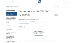 Why can't I log in with DIRECTV NOW? – Fox News