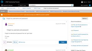 I forgot my username and password - AT&T Community