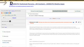 DIRECTV Technical Forums : All Content - DIRECTV Mobile Apps