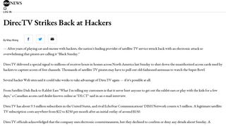 DirecTV Strikes Back at Hackers - ABC News