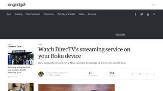 Watch DirecTV's streaming service on your Roku device - Engadget